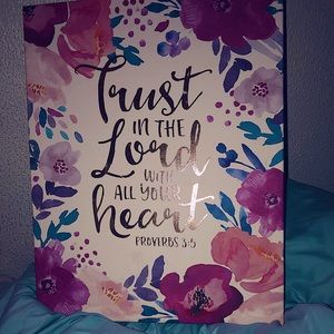 Aqua Watercolor Floral Canvas Art Print/Painting